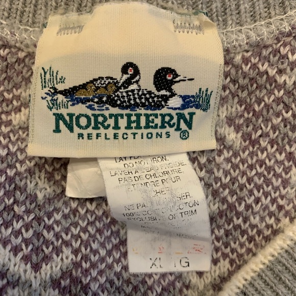 Northern reflections sweater vest vintage winter trees deer - Picture 6 of 7